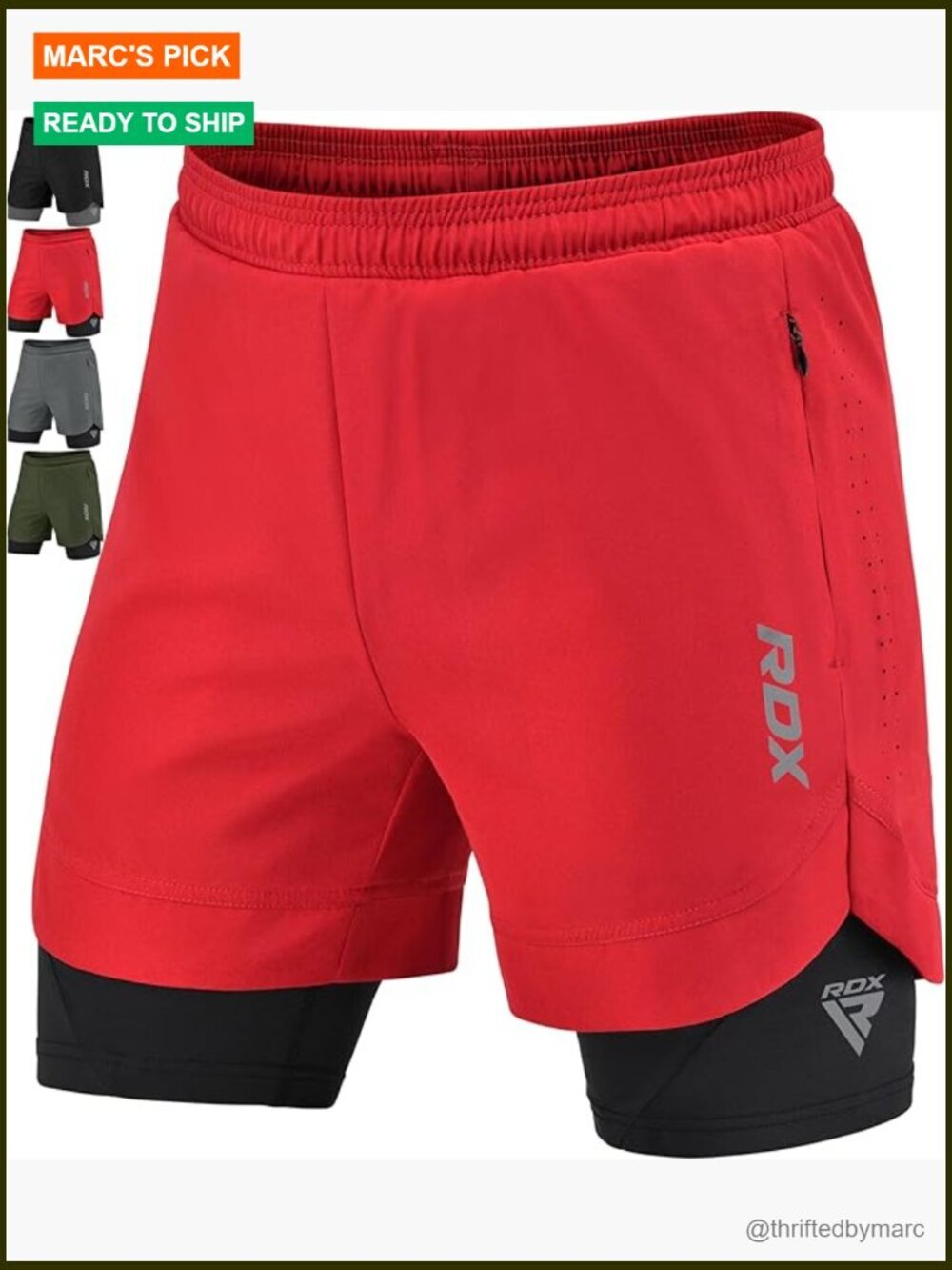 Men's 2-in-1 Running Shorts with Compression Liner, 4 Pockets, Lightweight